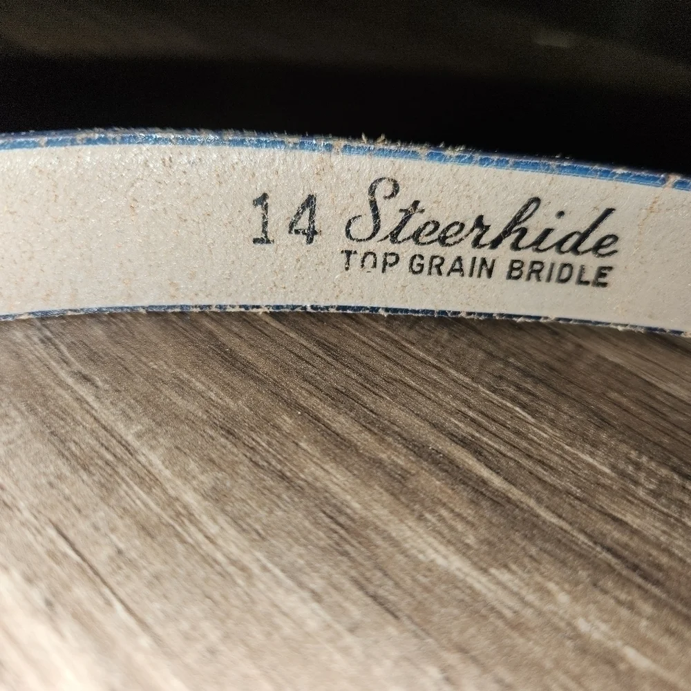 STEERHIDE Belt Size Boys 14 Blue Vintage